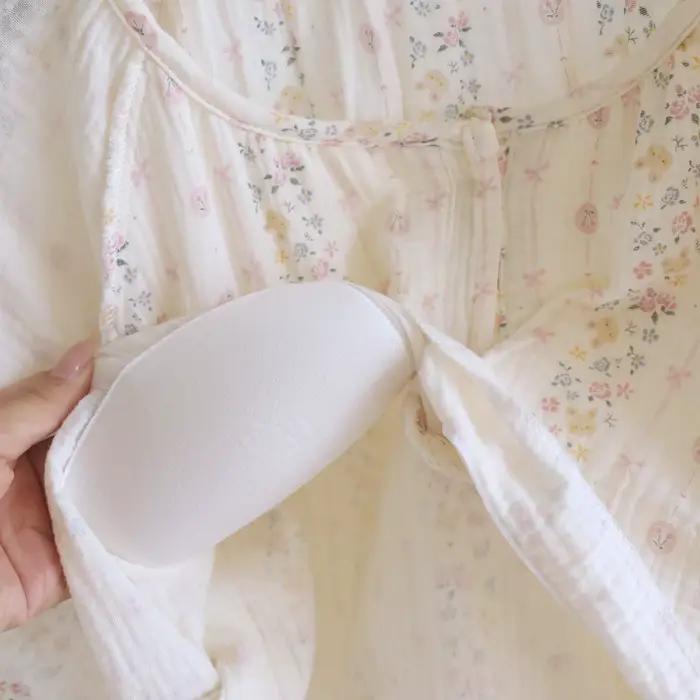 Chemise de nuit en coton fin style campagnard imprimé mignon pour femmes nuits d'été confortables et élégantes