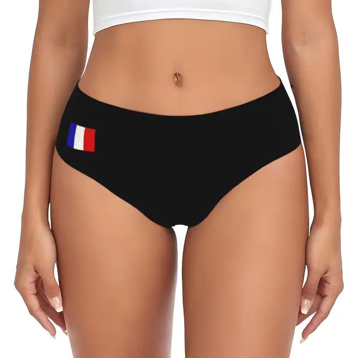 Culottes pour femmes avec drapeau français, sous-vêtements respirants patriotiques pour femmes