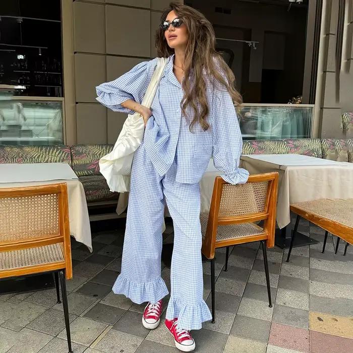 Pyjama à carreaux HiLoc pour femme