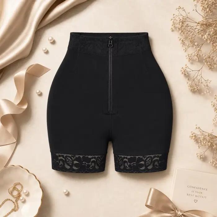 Lingerie gainante taille haute post-partum sans couture, amincissante, rehausseur de fesses, avec fermeture éclair frontale, pour le maintien de la taille post-partum