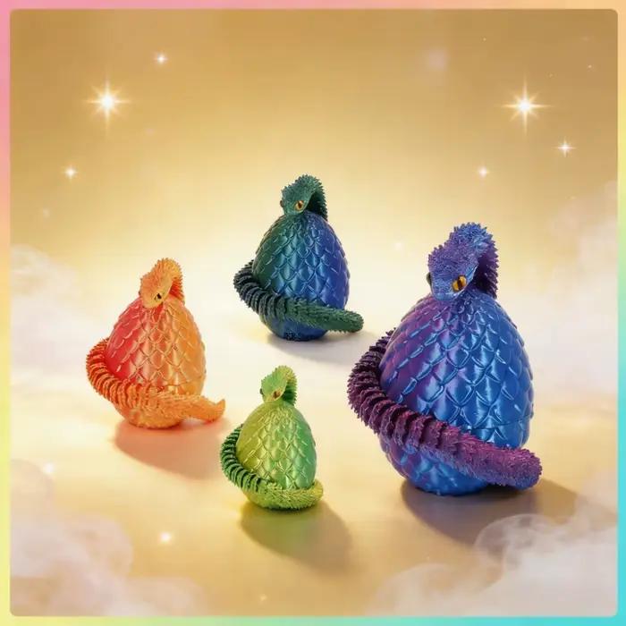 Oeuf de Dragon serpent imprimé en 3D, roman multi-articulation, cadeaux de pâques, décompression, jouets pour enfants, décorations de bureau imprimées, offre spéciale