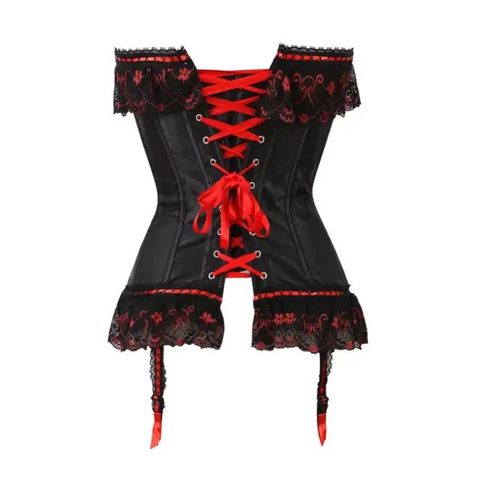 Femmes surbuste hauts Corset avec bretelles nœud papillon à lacets désossé Bustier Shapewear minceur taille façonnage Korset