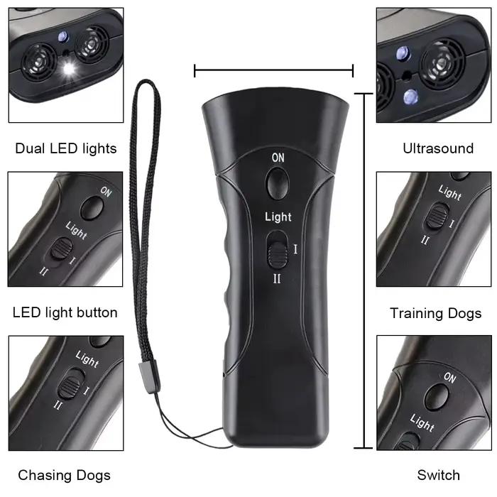 Appareil d'entraînement anti-aboiement pour chien, répulsif à ultrasons LED, sans batterie