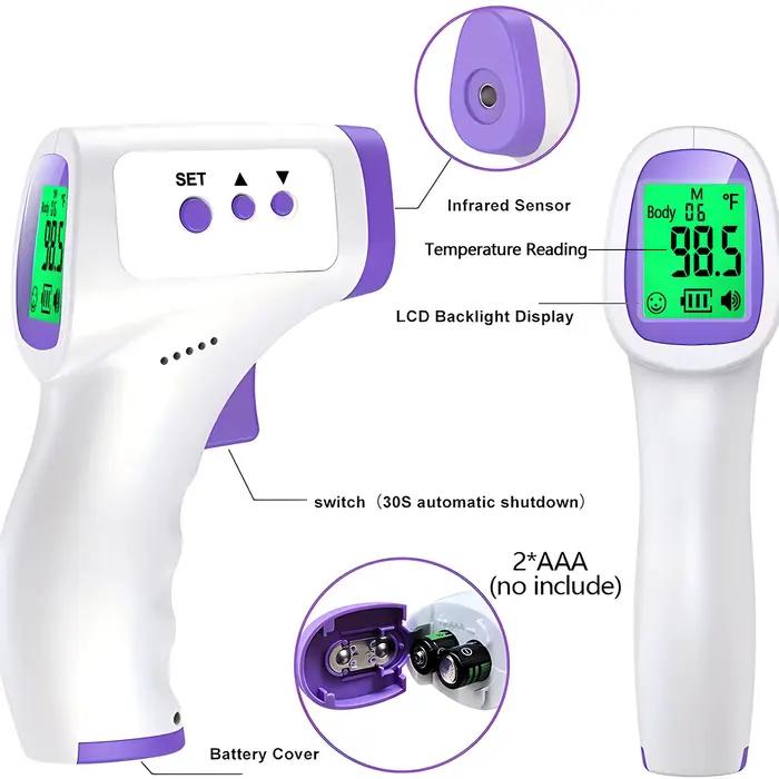 Thermomètre numérique infrarouge sans contact, thermomètre médical, outil de mesure de la température corporelle, thermomètre pour la fièvre humaine, thermomètre pour le corps