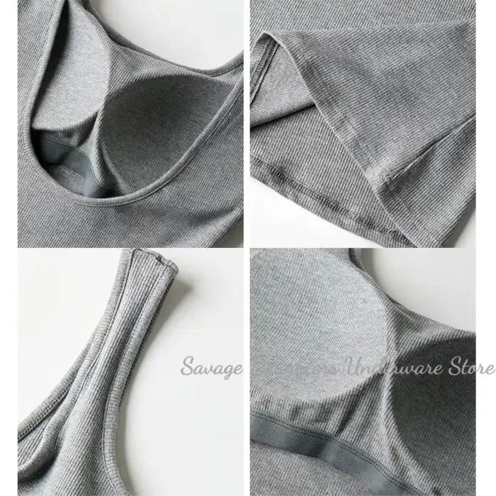 Débardeurs sans dos avec soutien-gorge intégré pour femme