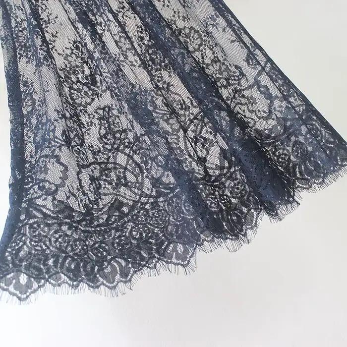 Jupe en dentelle REGRTEDARLING féminine et décontractée pour les femmes, style crayon, polyester tricoté, blanc ou noir, idéale pour les soirées estivales et les journées de travail