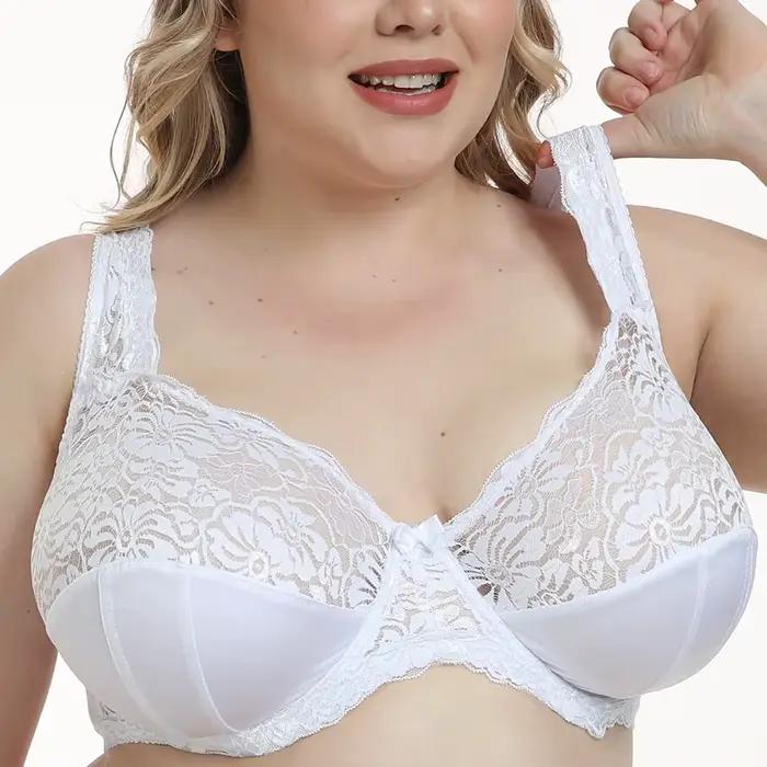 Soutiens-gorge pour femmes minimiseur brassière grande taille soutien-gorge en dentelle soutien à armatures pleine