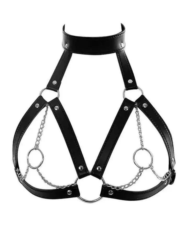 Harnais en cuir sensuel pour femmes - Sangles de contention BDSM, lingerie gothique fétichiste, accessoire pour adultes, jouet sexuel