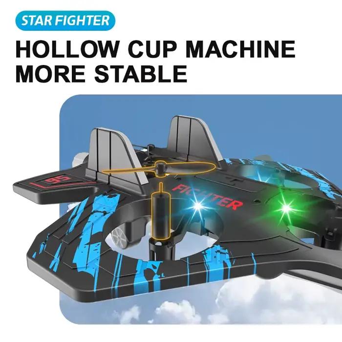 Avion télécommandé 2,4 GHz, planeur électrique en mousse, hélicoptère de voltige et de suspension avec lumières LED colorées, modèle d'avion