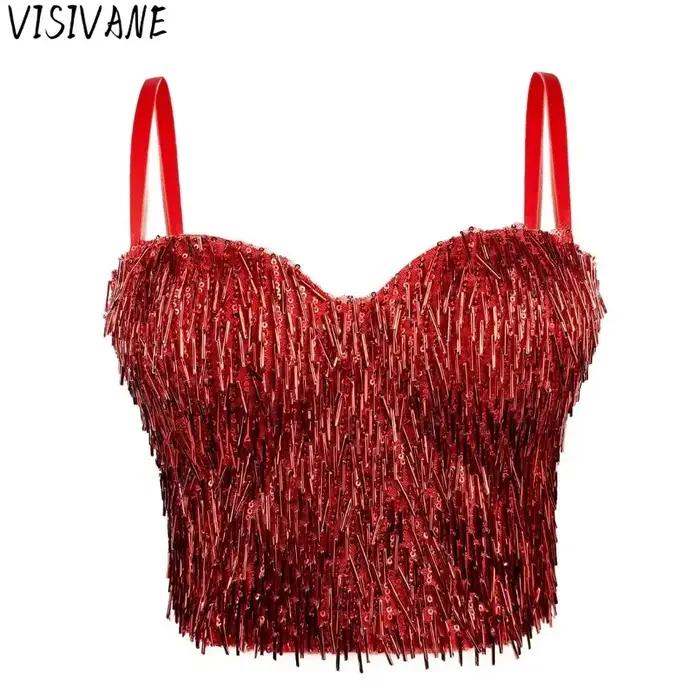 Camis T-shirts Party Club spectacle sur scène Corset vêtements de mode paillettes Sexy