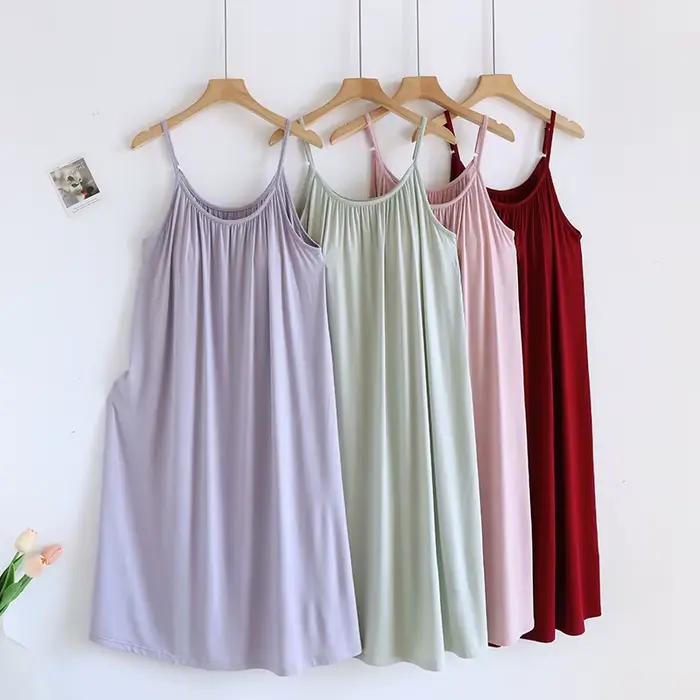 Chemise de nuit mi-longue pour femmes