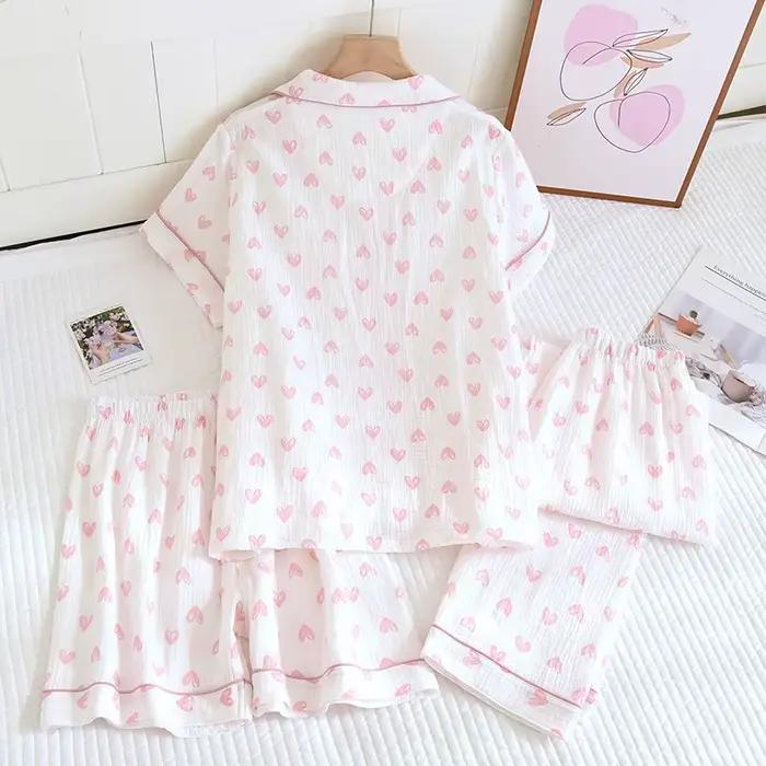 3 pièces pyjama pour femme vêtements de nuit