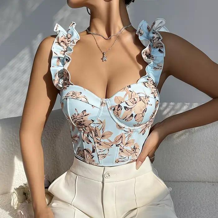 Corset Crop Tops Tendance Sexy Vêtements Pour Femmes Bustier Mode D'été Camisole Slim Fit Gilets Body Shaper Débardeur Overbust Korset