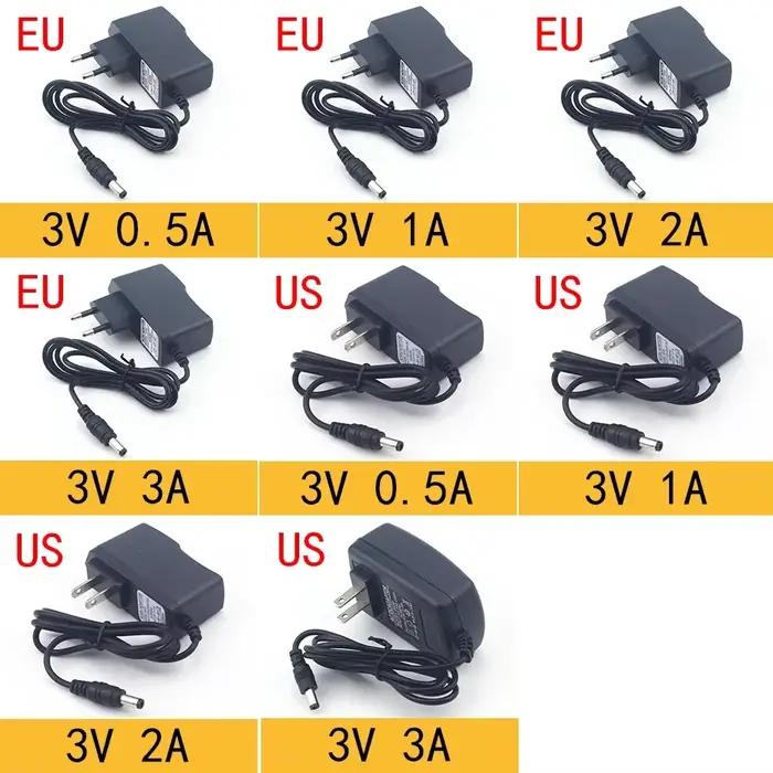 AC 110-240V DC 3V 5V 6V 9V 12V 15V 24V 0,5a 1A 2A 3A 5A 6A 8A adaptateur d'alimentation universel adaptateur de chargeur Eu Us pour lumière LED