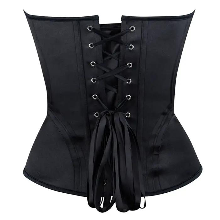 Corset Noir Victorien Femme Bustier Modèle Corps Sans Manches Gothique Modélisant Polyéthylène Elasthanne Occasions Spéciales