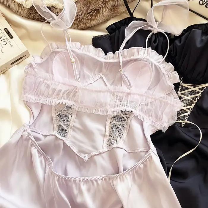 Chemise de nuit française sexy pour femme