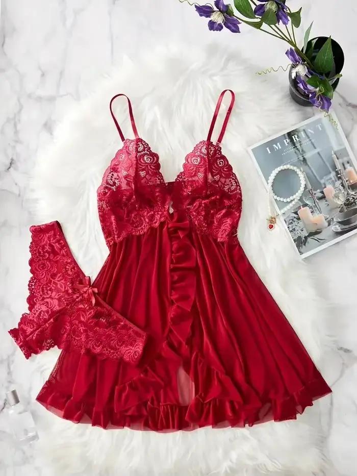 Femmes Chemise de nuit Sexy dentelle