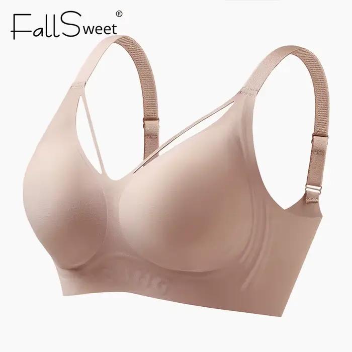 FallSweet gros seins soutien-gorge Push Up pour femme grande taille sans fil Bralette confortable pleine tasse sans couture Lingerie Sexy brassière