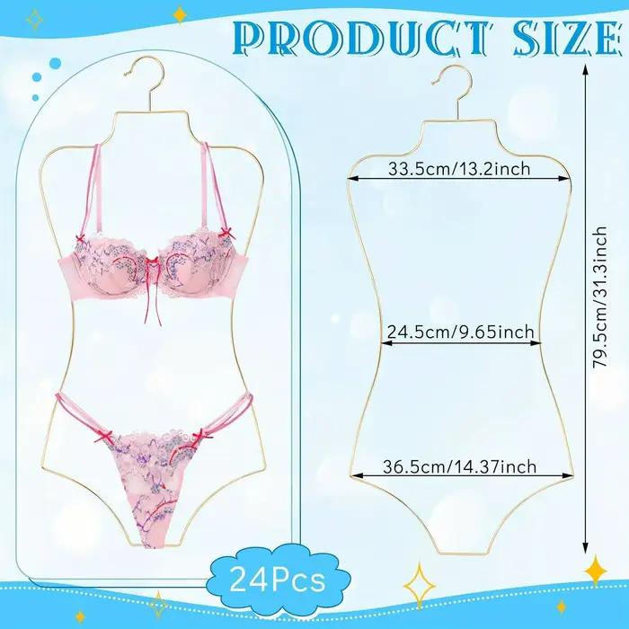 Cintres de lingerie en métal doré 10 pièces – Présentoirs robustes pour maillots de bain et bikini, adaptés au détail et à l'organisation du garde-robe