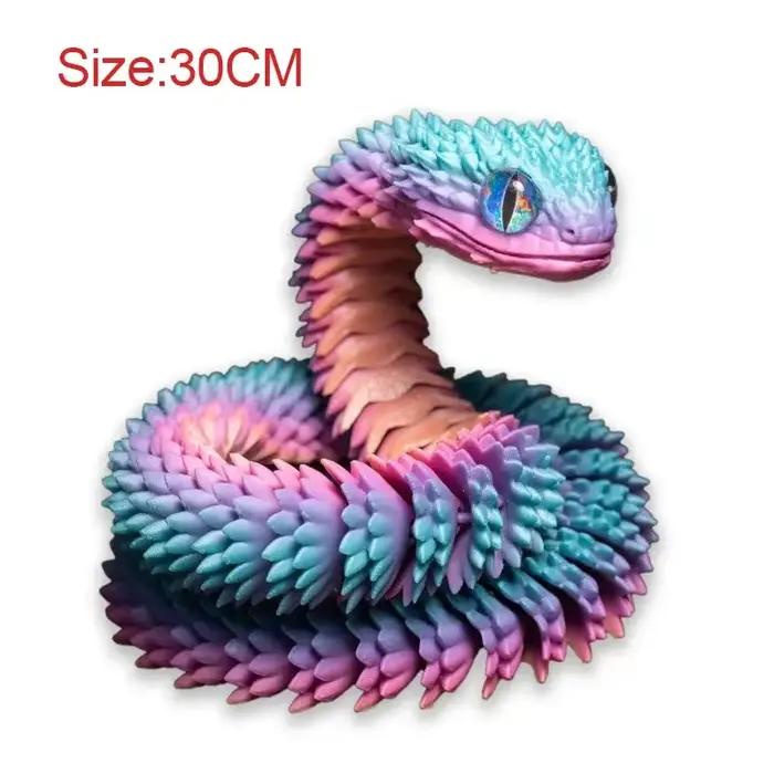Serpent imprimé en 3D, jouet à articulation mobile, Simulation de serpent, ornement de bureau, cadeaux artisanaux, Figurines miniatures