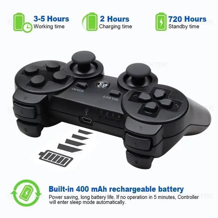 Manette sans fil Bluetooth pour console Sony PlayStation 3, compatible avec le contrôleur SIXAXIS de Sony.