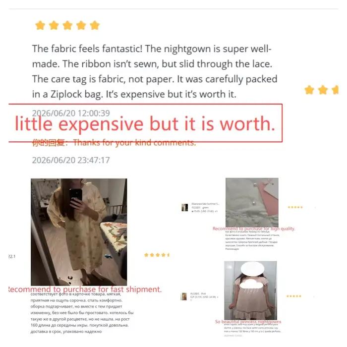 Femmes françaises douce chemise de nuit grande taille Cardigan 100% coton nuisette princesse Vintage volants col