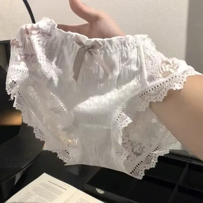 Sous-vêtements sexy ultra-fins transparents pour femmes, culottes en dentelle ajourée, culottes douces pour filles, slips respirants, lingerie féminine