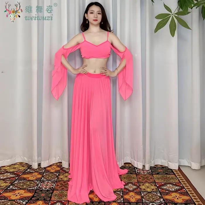 Ensemble de Costumes de danse du ventre, tenue, jupe et haut, ensemble de 2 pièces pour femmes adultes, vêtements de travail pour pratique de Performance sur scène