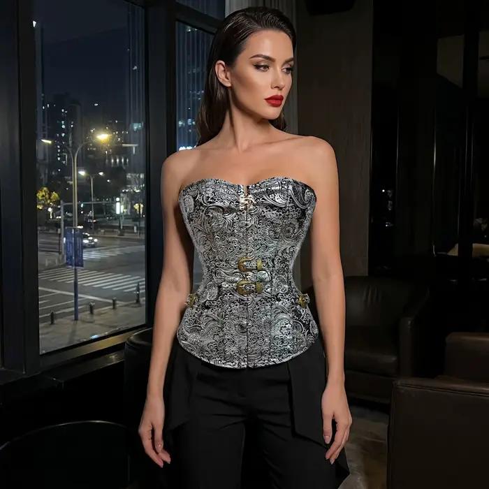 Corset Steampunk Argenté pour Femme