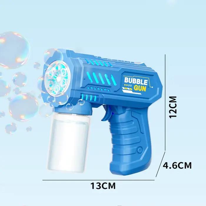 Machine à bulles électrique à 6 trous avec lumière, pistolet à bulles automatique, jouet souffleur de bulles pour enfants, jeu d'extérieur estival