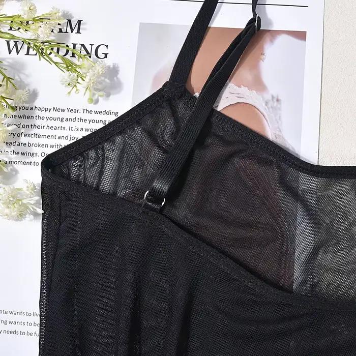 Body en dentelle transparente en maille