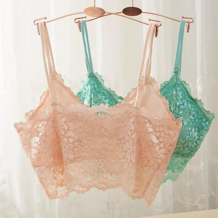 Haut à bretelles en dentelle à fleurs pour femmes
