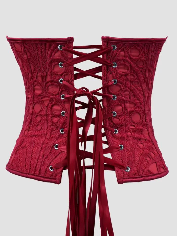 Corset rouge bordeaux pour femme