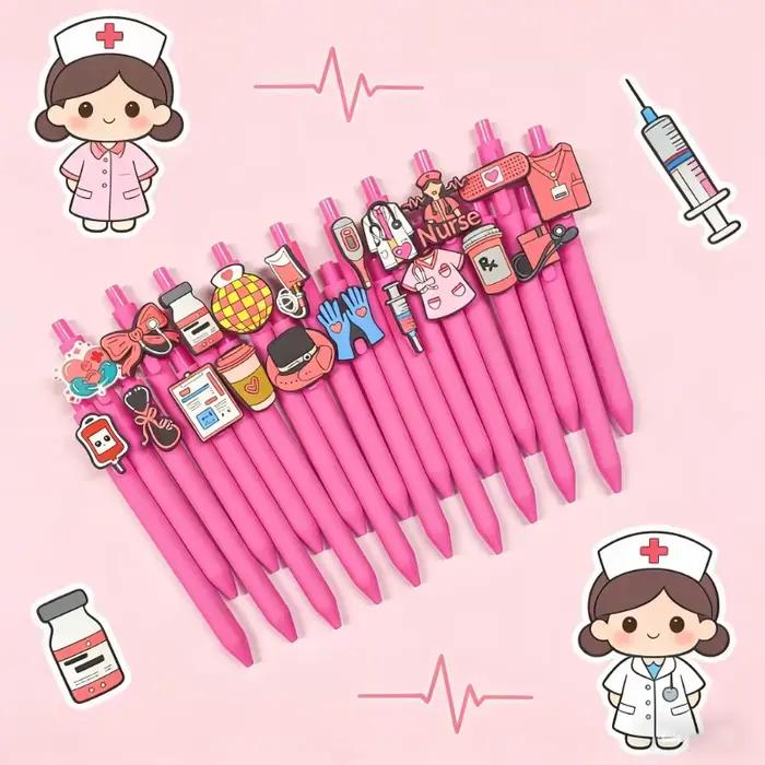 Stylos à bille sur le thème des infirmières, 11/22 pièces, stylos roses pour infirmières, adaptés à la papeterie de bureau dans le domaine de la médecine infirmière
