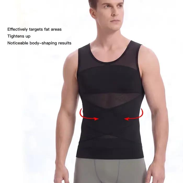Gilet gainant invisible pour homme – Respirant, amincissant, contrôle abdominal, sous-vêtement intégral en nylon, toutes saisons