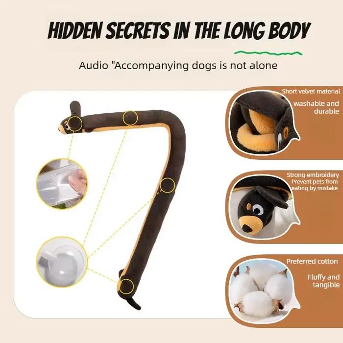 Jouet sonore pour chien Teckel, peluche interactive pour animaux de compagnie, anti-ennui et pour le nettoyage des dents