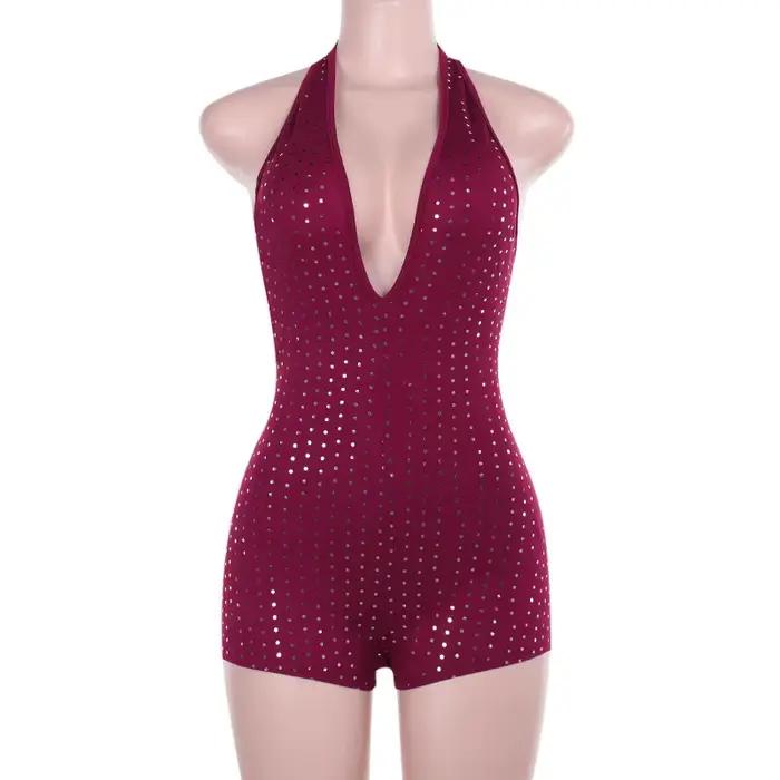 Combinaisons moulantes sexy à sequins pour femme
