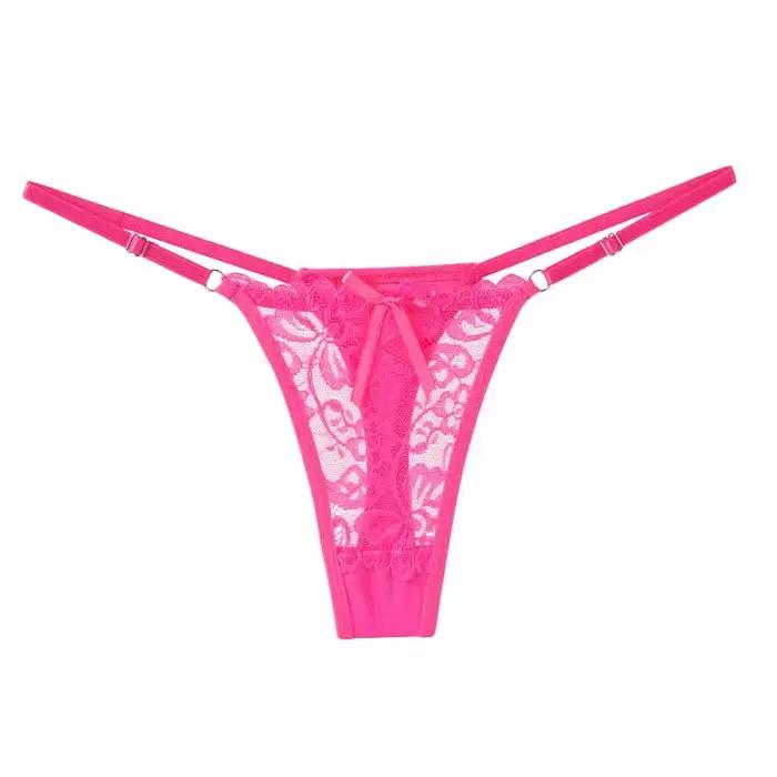 Strings sexy en dentelle ajustables pour femmes