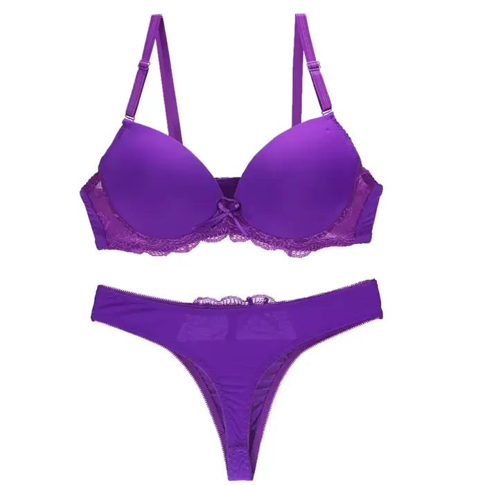 Ensemble de Soutien-Gorge Luxueux en Dentelle Saturée pour Femme
