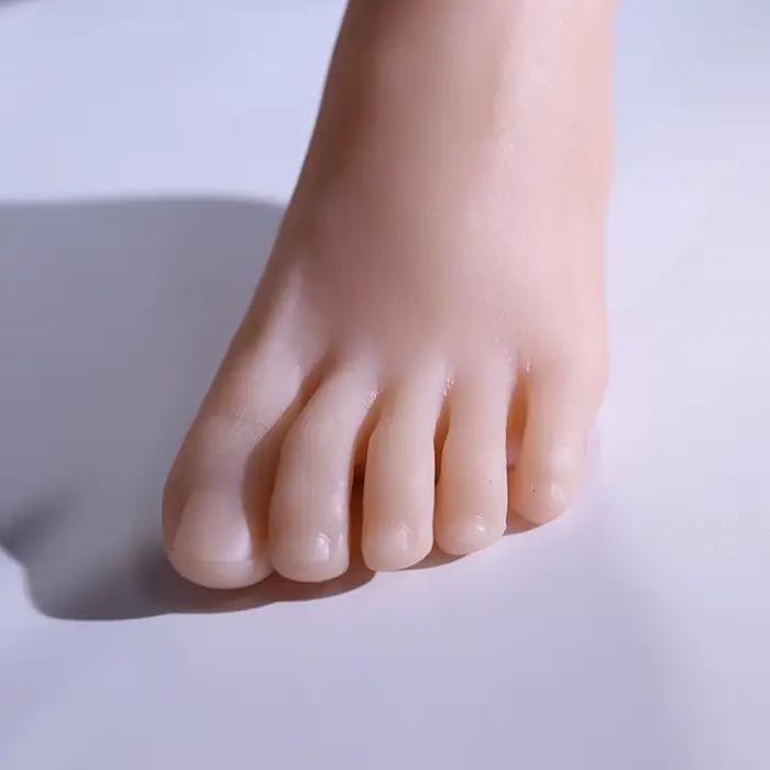 Modèle de pied féminin grandeur nature en TPE, mannequin en silicone ultra-réaliste pour accessoires de photographie, modèle d'esquisse artistique et présentation