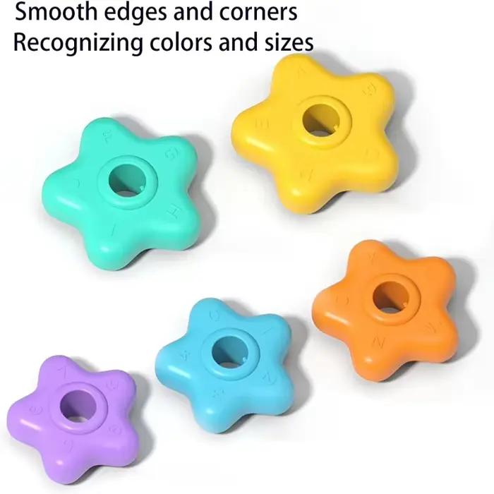 Tour arc-en-ciel rotative Montessori, jouet de puzzle à empiler pour bébé, développe les capacités motrices, jeu éducatif pour enfants, tour d'empilage sensoriel