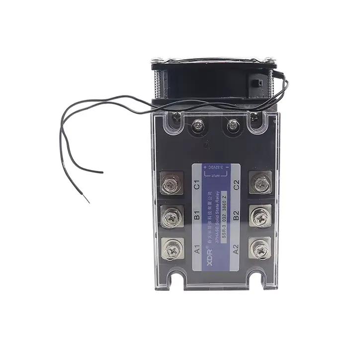 Triphasé Solid State cite DC Control AC 380V 40A SSR-3 032 3840Z DC-AC inviter Set (citations, dissipateur de chaleur, ventilateur)