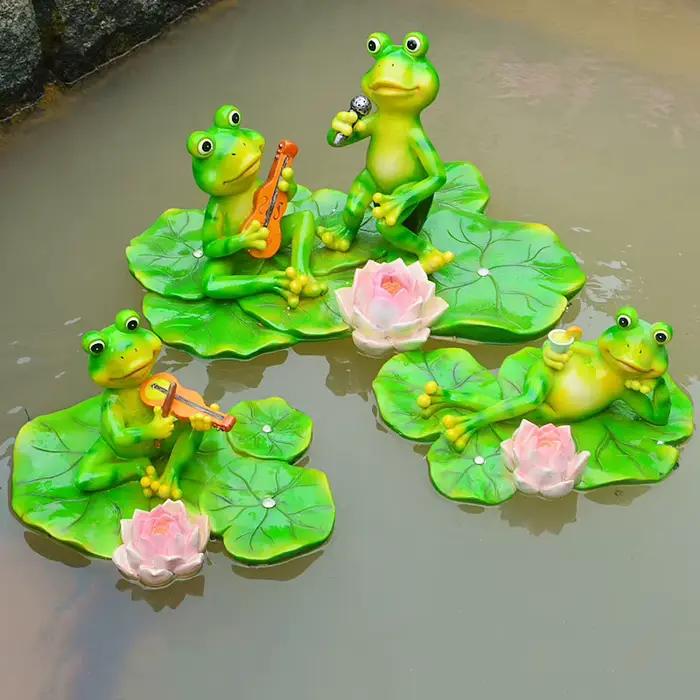 Statue de grenouille flottante en résine, jolie Sculpture d'étang décoratif de jardin en plein air, décoration de maison, de parc
