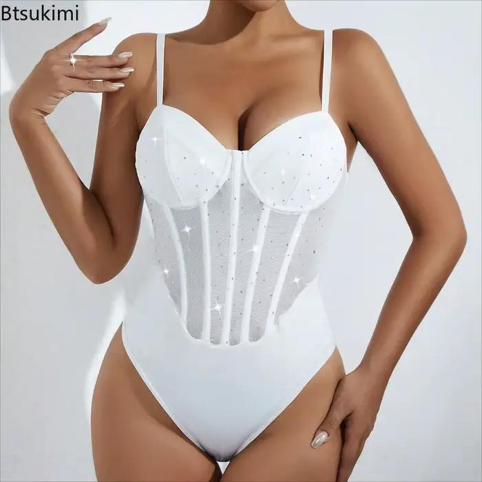 Combinaison moulante sexy à sequins pour femme