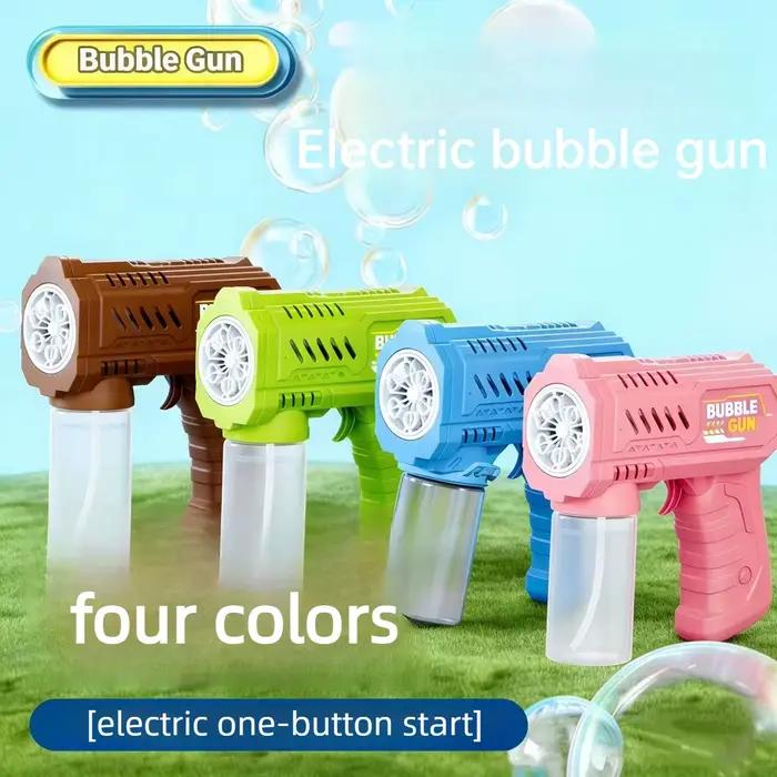 Machine à bulles électrique à 6 trous avec lumière, pistolet à bulles automatique, jouet souffleur de bulles pour enfants, jeu d'extérieur estival