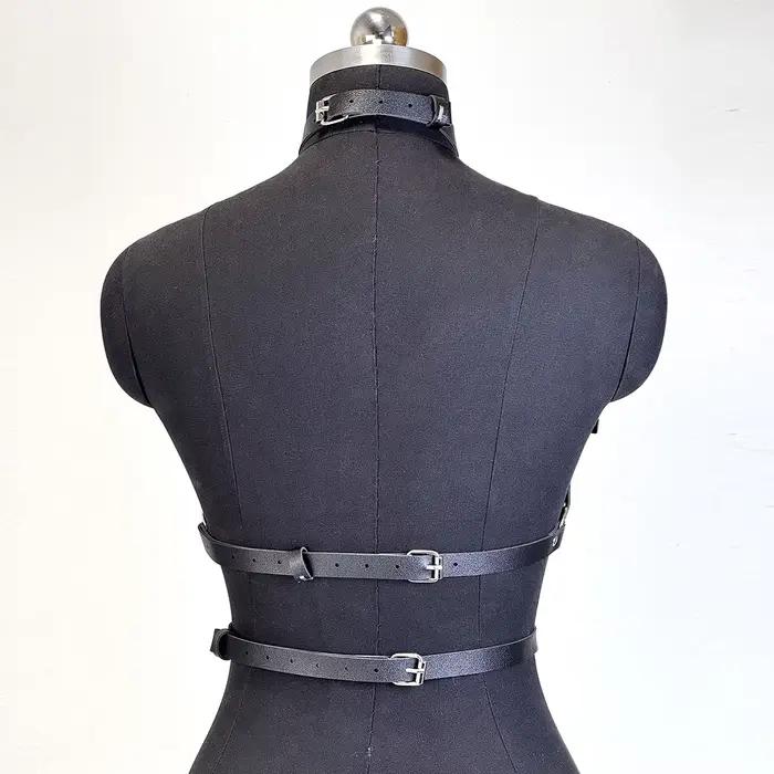 Harnais en cuir PU pour femme, ceinture de corps tendance, style gothique punk, bretelles réglables pour accessoires vestimentaires