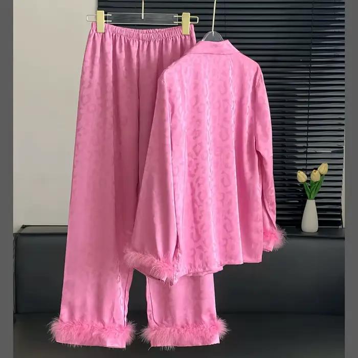 Pyjama imprimé léopard imbibé pour femme