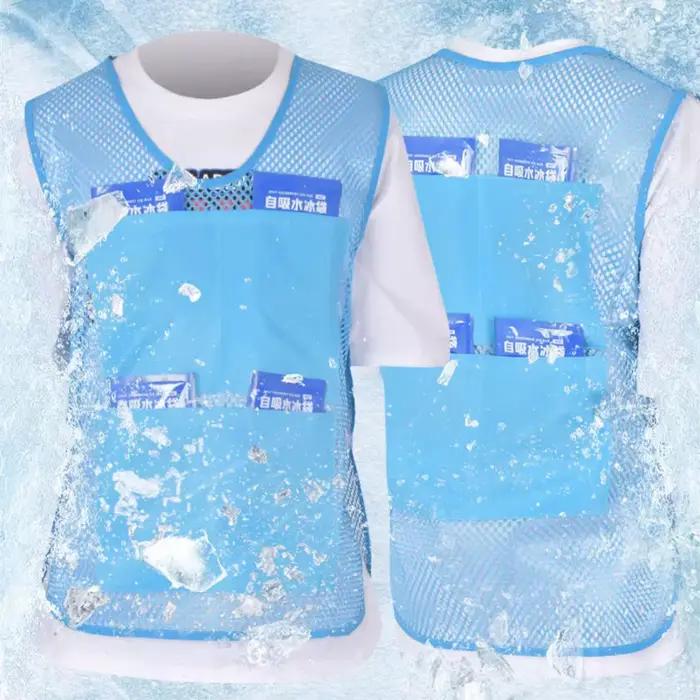 Gilet rafraîchissant avec 8 pochettes de glace, veste de refroidissement corporel, protection contre la chaleur extérieure, vêtements de travail pour les voyages, le travail quotidien et l'été