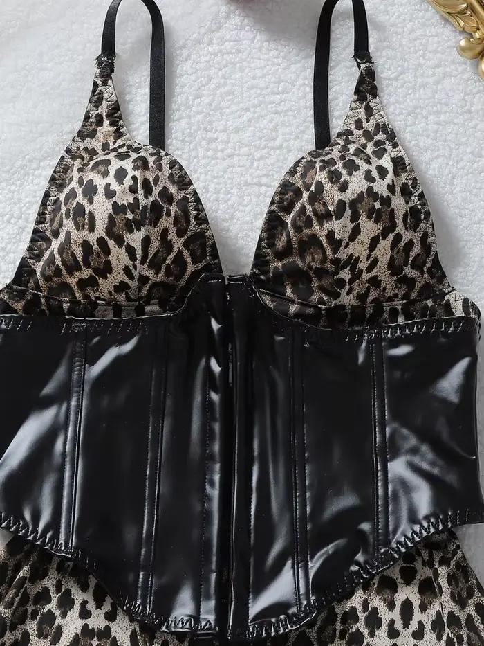Combinaisons sexy moulantes à imprimé léopard