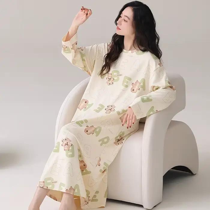 Nouvelle Robe de Nuit Femme 100% Coton